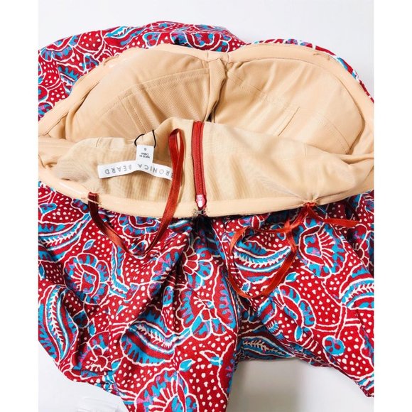 Sold VERONICA BEARD Strapless Floral Print Dress - Picture 6 of 8